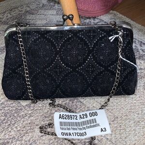 Patricia Nash potenaz frame bag NEW NWOT Black velvet sequin